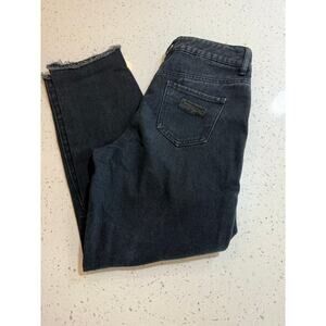 fashion nova button fly distressed black denim jeans womens size 0